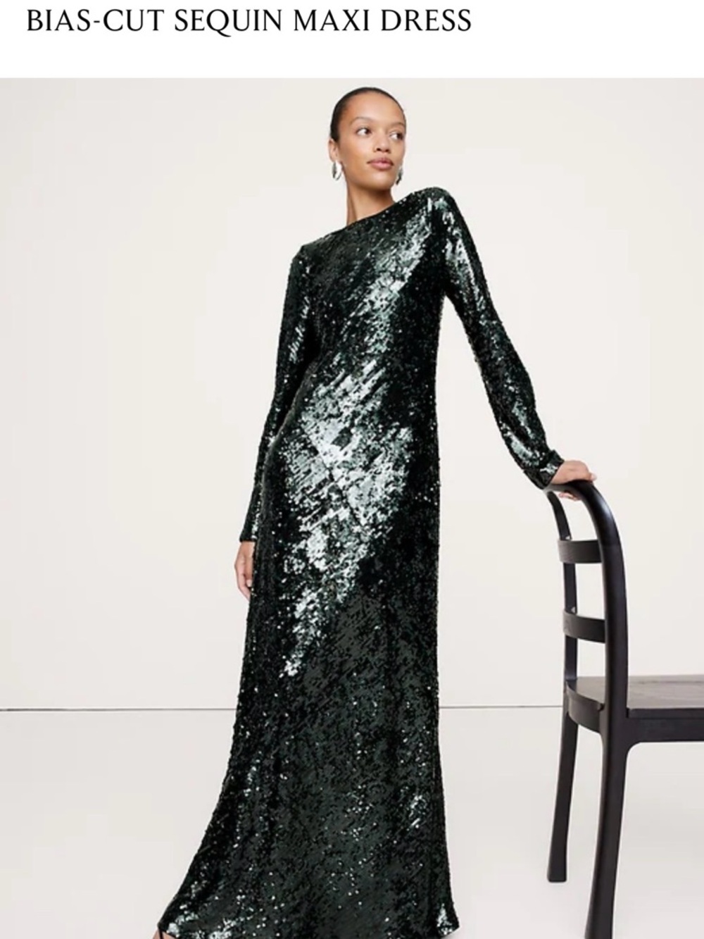 Banana Republic Emerald Green Sequin Maxi Dress